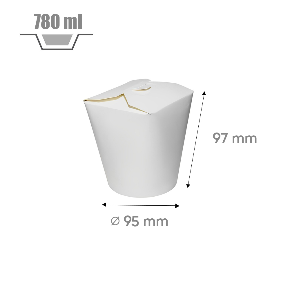 Pot à pâtes en carton blanc 780 ml